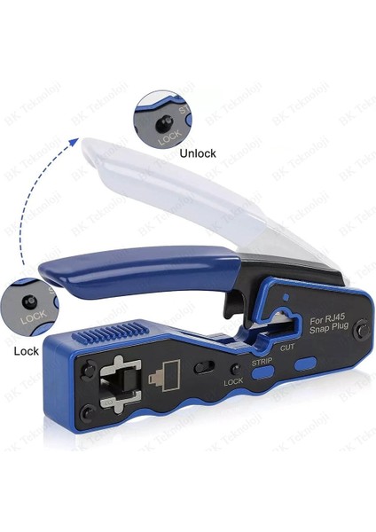 Çok Fonksiyonlu Yeni Nesil EZ-RJ45 Konnektör Sıkma Pensesi
