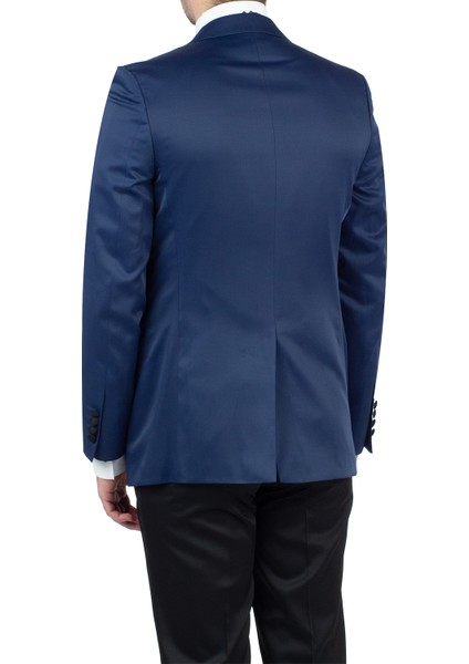 Lacivert Saten Mono Yaka Astarlı Yelekli 6 Drop Slim Fit Dar Kesim Smokin Damatlık 1001190152 modelleri