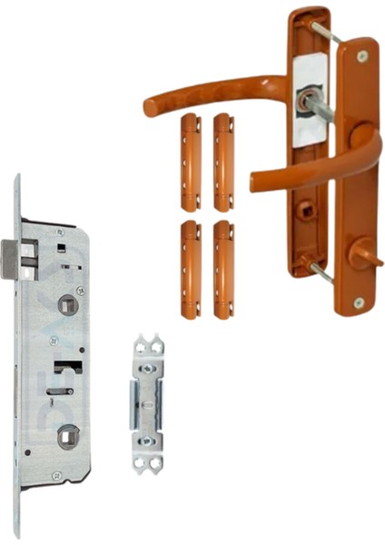 Netpen Pvc Alüminyum Wc Kapı Seti -Kahve Kol, Kilit, 8 Ad. Menteşe ve Karşılık -2 Kapı Seti fiyatları