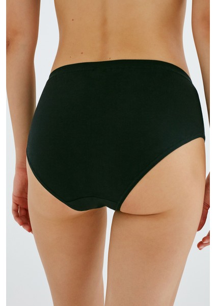 Siyah Pamuklu Fresh Basic Cover Yüksek Bel Slip Külot