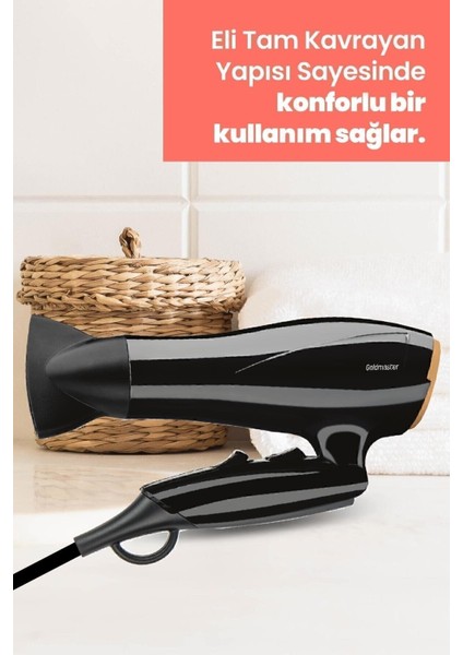 Profesyonel 2400W Katlanabilir Difüzörlü Saç Kurutma Makinesi, Siyah fırsatları