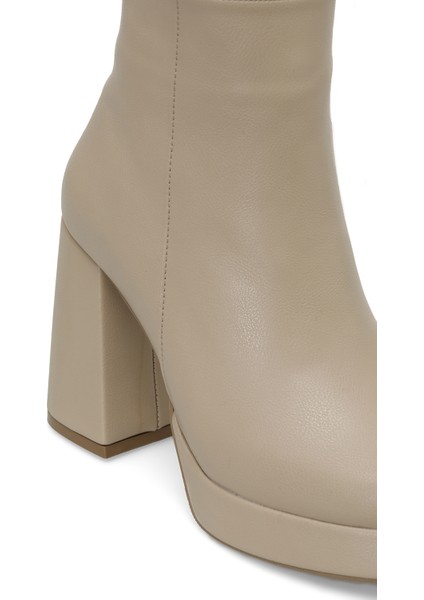 TASHA 3PR Bej Kadın Topuklu Bot