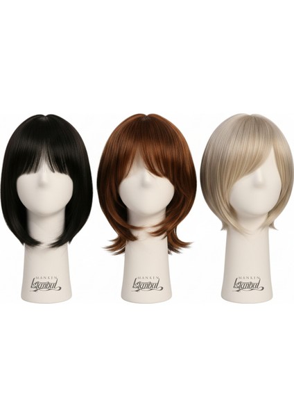 Beyaz Renk Polyester Kafa Mankeni Aksesuar Mankeni Şapka Mankeni Peruk Mankeni indirimleri