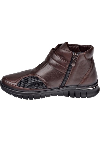 Hakiki Deri Comfort Kadın Bot VOY-9411 Kahve
