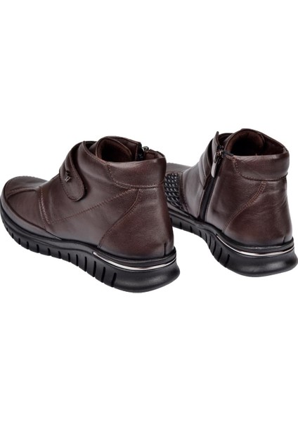 Hakiki Deri Comfort Kadın Bot VOY-9411 Kahve