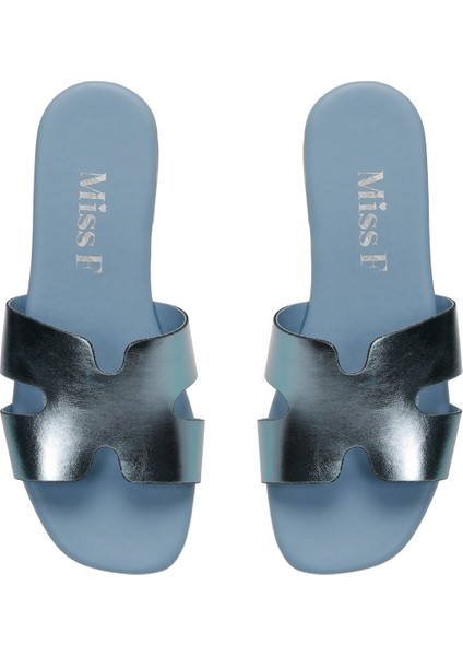 DS24027 4FX Mavi Kadın Terlik