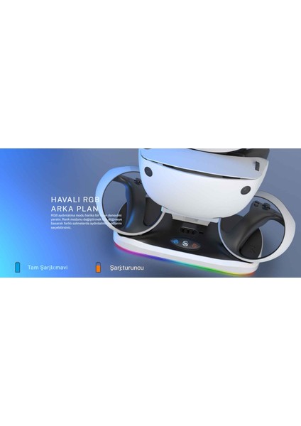 Ps5 Vr2 Sanal Gerçeklik Gözlüğü Uyumlu Şarj Standı – Hızlı Şarj Istasyonu, Kulaklık & Vr gözlük aparatlı modelleri
