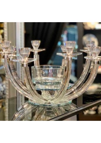 Sekiz Kollu Şamdan-8 Kollu Şamdan- Ahtapot Şamdan Mumluk