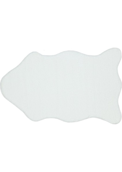 Solo 1611 Beyaz - Tüy Dökmez Kaydırmaz Tabanlı Modern Peluş Halı