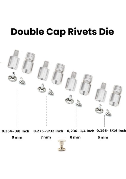 Rivet Makinesi ve 4 Boy Çift Kafa Rivet Kalıbı fiyatları