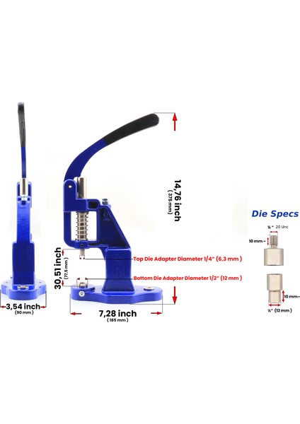 Rivet Makinesi ve 4 Boy Çift Kafa Rivet Kalıbı indirimleri