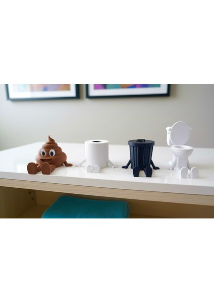 Sevimli Tuvalet Temalı Dekoratif Objeler | Emoji Kaka Figürü & Komik Banyo Aksesuarları fiyatları