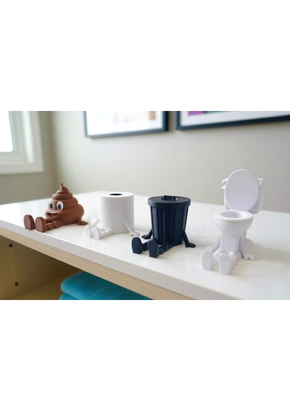 Sevimli Tuvalet Temalı Dekoratif Objeler | Emoji Kaka Figürü & Komik Banyo Aksesuarları fırsatları