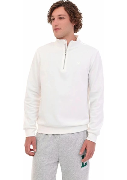 BS47 Hzip Yarim Fermuarli Erkek Sweat - Ekru