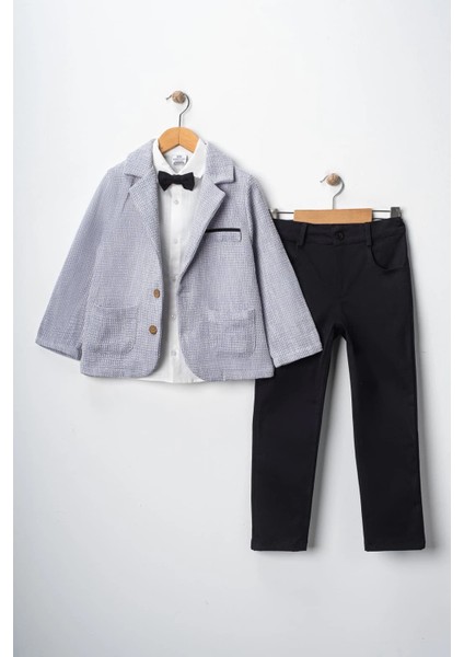 Erkek Çocuk Ceketli Gömlekli ve Pantolonlu 3'lü Bayramlık Takım