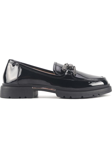 Poplen 4pr Siyah Kadın Loafer