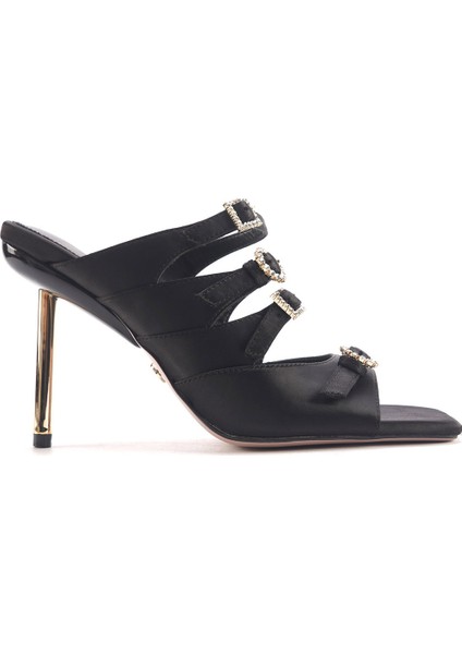 Lorenza2 4pr Siyah Kadın Topuklu Terlik