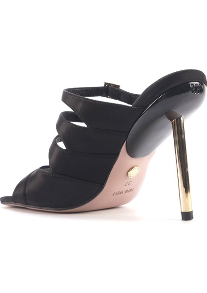 Lorenza2 4pr Siyah Kadın Topuklu Terlik