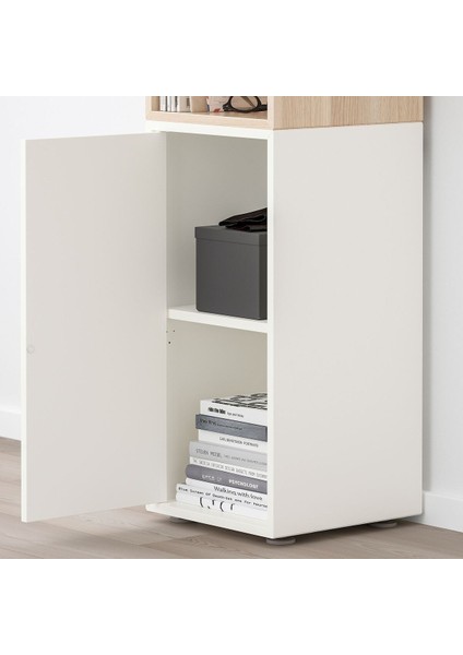 Dolap Kombinasyonu, Beyaz-Ağartılmış Meşe Görünümlü, 35X35X107 Cm, Kapaklı fiyatları