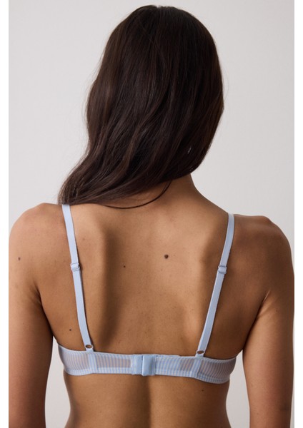 Çizgili Desenli Freya Brode Detaylı Balenli Push Up Sütyen