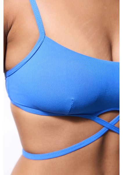 Ophelia Minimal Kesim Mavi Bikini Üstü