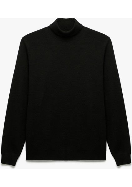 Uzun Kollu Basic Boğazlı Triko Kazak