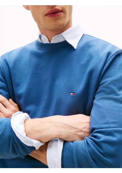 Essentıal Terry Crewneck Erkek Mavi Sweatshirt - MW0MW37237