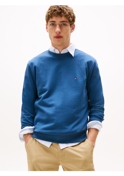 Essentıal Terry Crewneck Erkek Mavi Sweatshirt - MW0MW37237 fiyatları