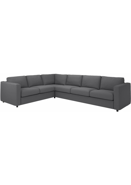 5'li Köşe Kanepe, Hallarp Gri, Dar Kolçaklı