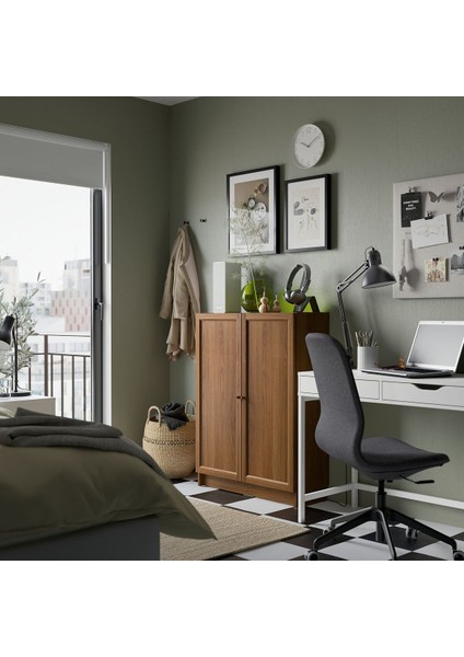 Kapaklı Kitaplık, Kahverengi Ceviz Görünüm, 80X30X106 cm fiyatları