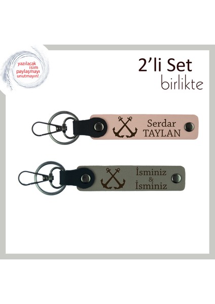 Yelkenli Günlerini Temsil Edecek Tasarım, Deniz Temalı Kişiye Özel Anahtarlık, Yavru Ağzı-Kül Gri