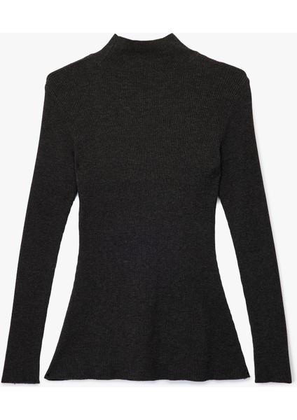 Peplum Kesim Uzun Kollu Dik Yaka Triko Kazak fiyatları