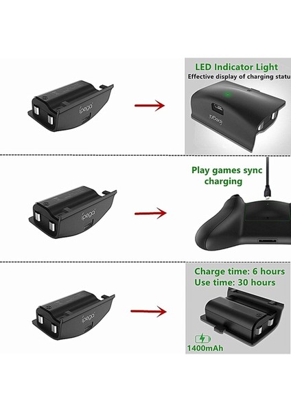 XB-001 Şarj Kablolu Xbox One-One X-One S 1400MAH Joystick Batarya fırsatları