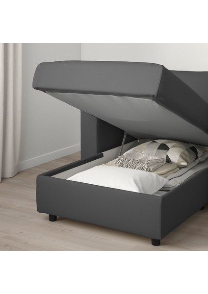 3'lü Kanepe ve Uzanma Koltuğu, Hallarp Gri, Dar Kolçaklı fırsatları