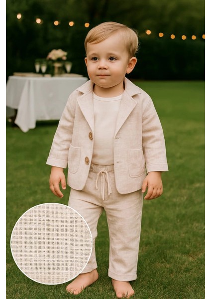 Keten Görünümlü 3'lü Erkek Takım modelleri