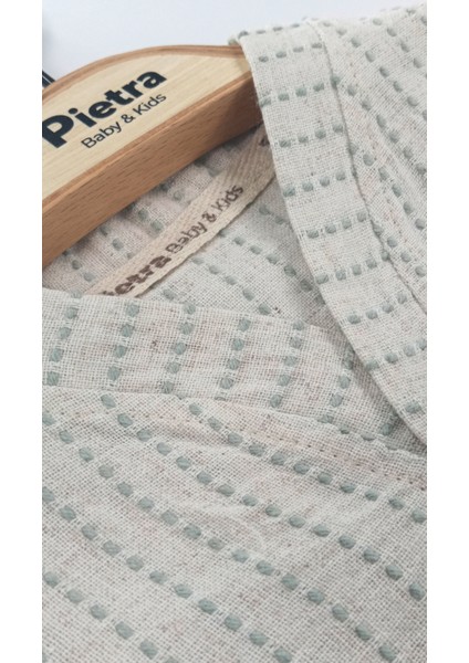 V Yaka Çizgili %100 Pamuk Müslin Kumaş Bebek ve Çocuk Erkek Ikili Takım modelleri