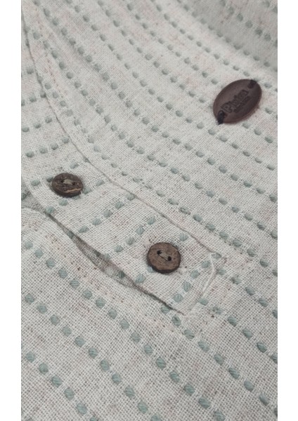 V Yaka Çizgili %100 Pamuk Müslin Kumaş Bebek ve Çocuk Erkek Ikili Takım fırsatları