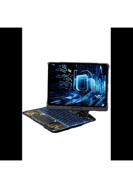 JP12.9 iPad Pro 12.9 (2022) Kılıf Vales Dönen Ledli Klavyeli Tablet Kılıfı - Siyah fiyatları