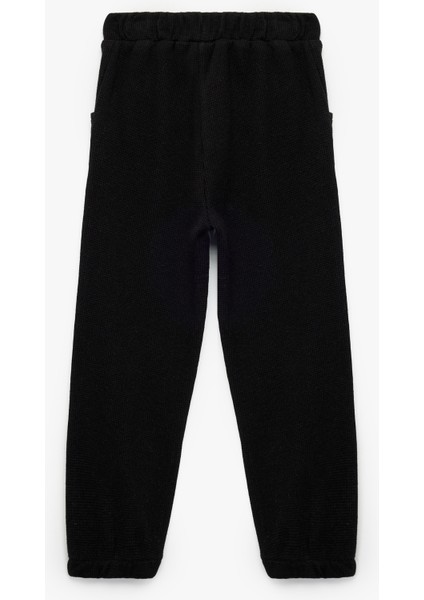 Pamuklu Waffle Dokulu Beli Bağcıklı Jogger Eşofman Altı fiyatları