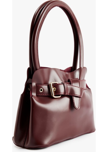 Metalik Aksesuarlı Toka Detaylı Saplı Suni Deri Çanta fiyatları