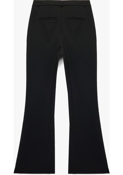 Yüksek Bel Viskon Karışımlı Ispanyol Paça Kumaş Pantolon fırsatları