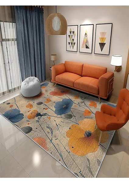 , Makinede Yıkanabilir, Kaymaz Taban, Dijital Baskı, Çok Renkli, Salon Halısı, Oturma Odası Halısı, Mutfak Halısı ve Yolluk