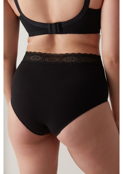 Beauty Pamuklu Yüksek Bel Siyah Slip Külot