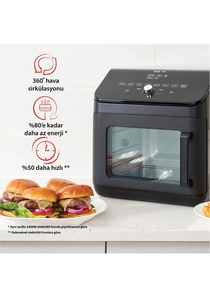 13 Litre 9 Programlı Yapışmaz ve Yıkanabilir Aksesuarlı Air Fryer Fırın Siyah