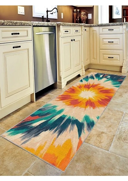 , Makinede Yıkanabilir, Kaymaz Taban, Dijital Baskı, Çok Renkli, Salon Halısı, Oturma Odası Halısı, Mutfak Halısı ve Yolluk