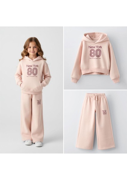 New York Kapüşonlu Kız Çocuk Eşofman Takım