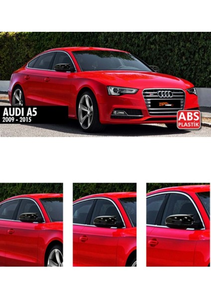 Audi A5 2009-2015 Sinyalli Batman Yarasa Ayna Kapağı Takım Piano Black