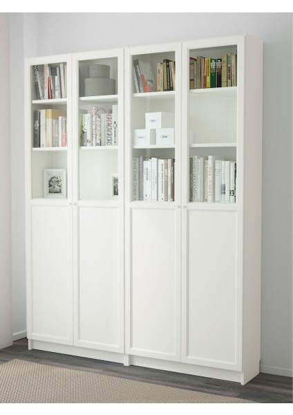 Cam/panel Kapaklı Kitaplık, Beyaz, 160X30X202 Cm, 4 Kapaklı fiyatları