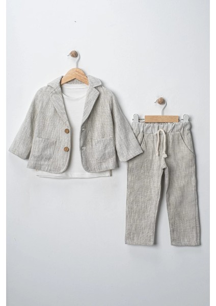 Keten Görünümlü 3'lü Erkek Takım fiyatları