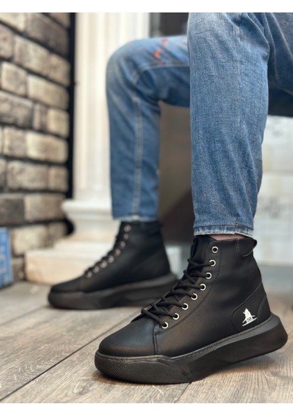 ET0155 Bağcıklı Erkek Yüksek Taban Siyah Spor Bot fırsatları